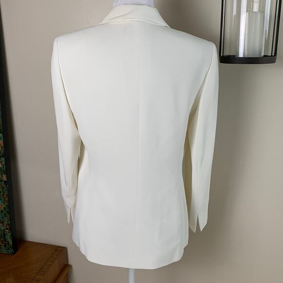 Kasper Petite Size 10P Blazer Jacket One Button White Career Minimalist - Picture 2 of 8
